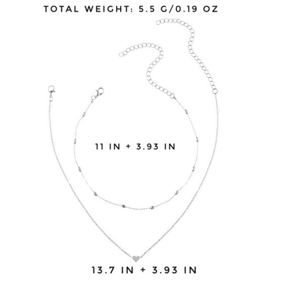 LAST 1! Dainty silver heart choker necklace - Picture 3 of 4